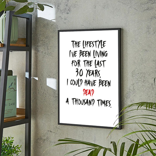 Ozzy Quote - Dead 1000 Times